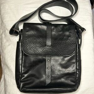 VALENTINA beautiful black super soft leather crossbody.